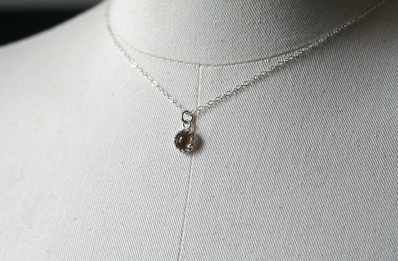 Smoky Quartz Pendant Necklace Sustainable Sterling Silver, Handmade in New Jersey