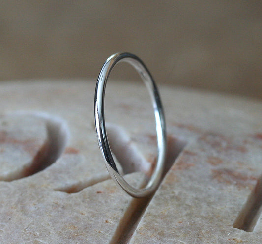 Medium Width Stacking Ring Sterling Silver Smooth • 1.2 mm