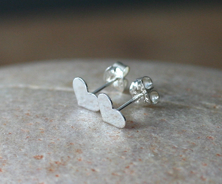 Heart Love Post Earrings in Sustainable Sterling Silver