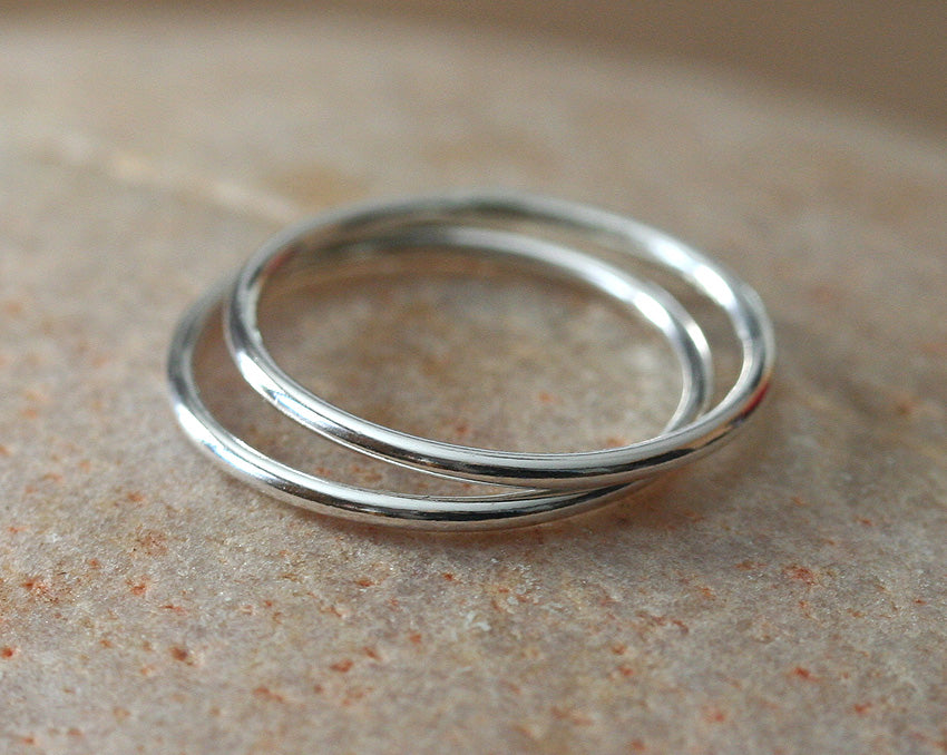 Medium Width Stacking Ring Sterling Silver Smooth • 1.2 mm
