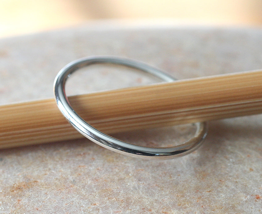 Minimalist stacking ring in all sizes. Handmade in New Jersey with ethical sterling silver.