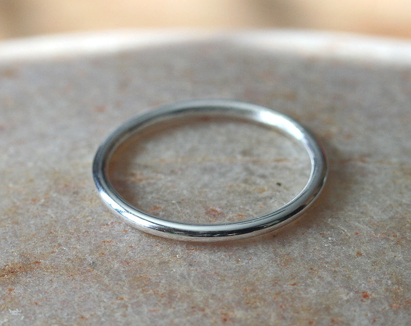 Minimalist stacking ring in all sizes. Handmade in New Jersey with ethical sterling silver.