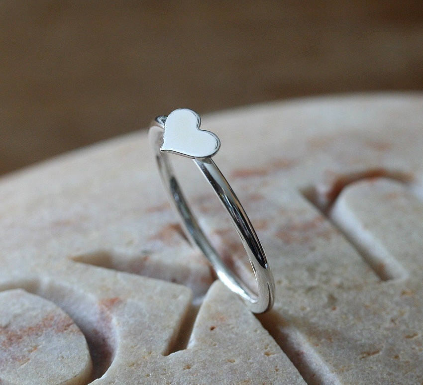 Heart Love Stacking Ring in Sustainable Sterling Silver