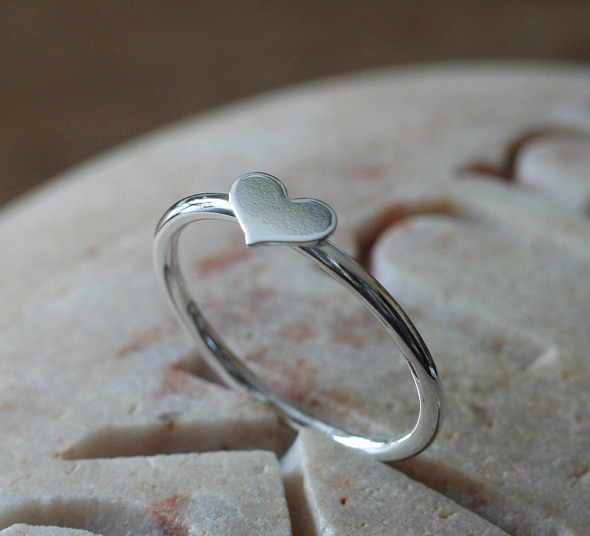Heart Love Stacking Ring in Sustainable Sterling Silver
