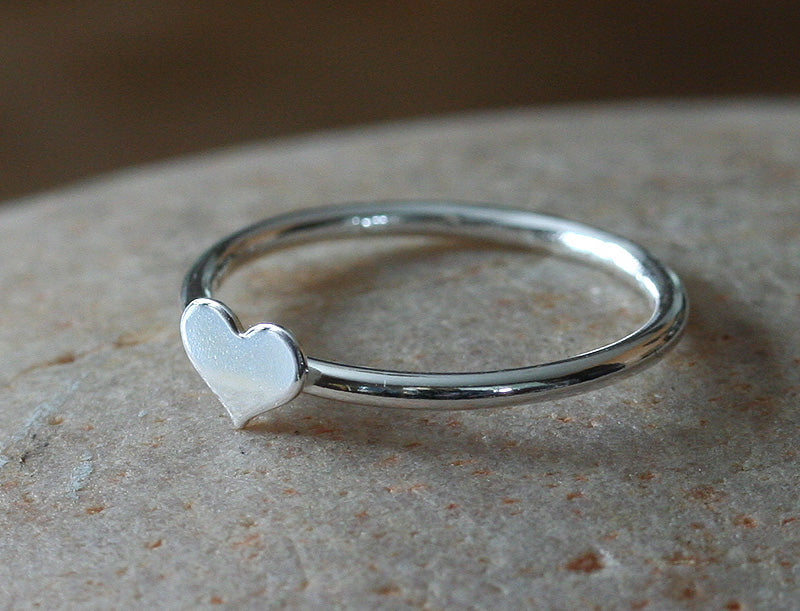 Heart Love Stacking Ring in Sustainable Sterling Silver