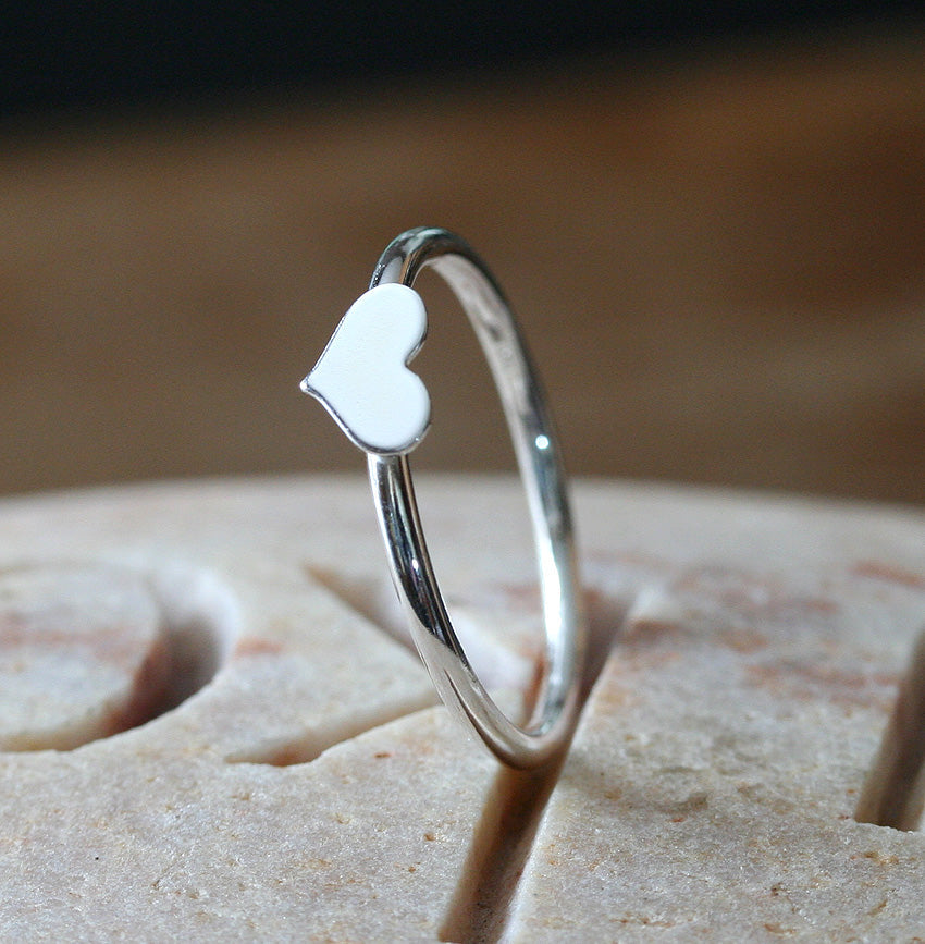 Heart Love Stacking Ring in Sustainable Sterling Silver