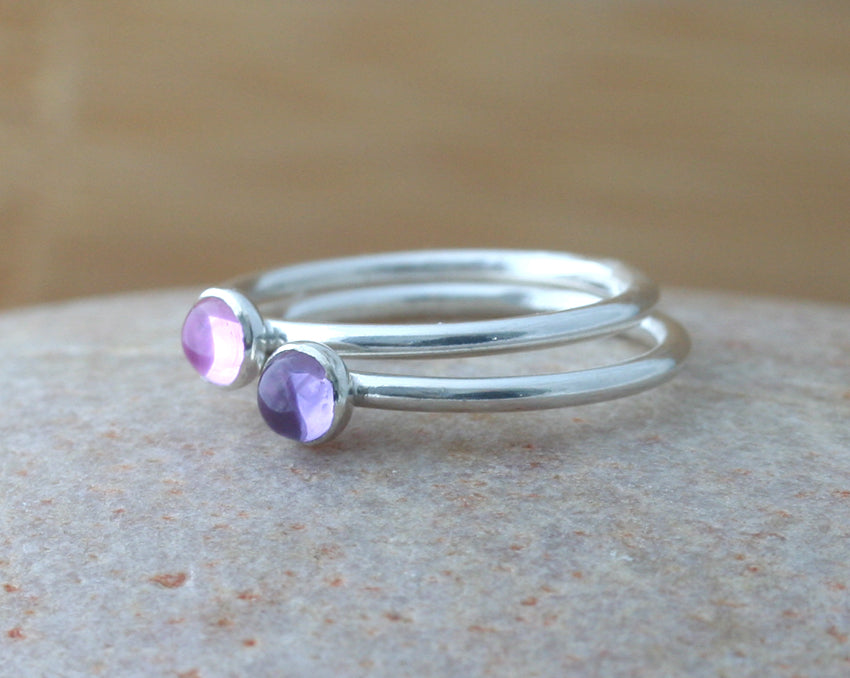 Alexandrite Stacking Ring in Sterling Silver • June Birthstone